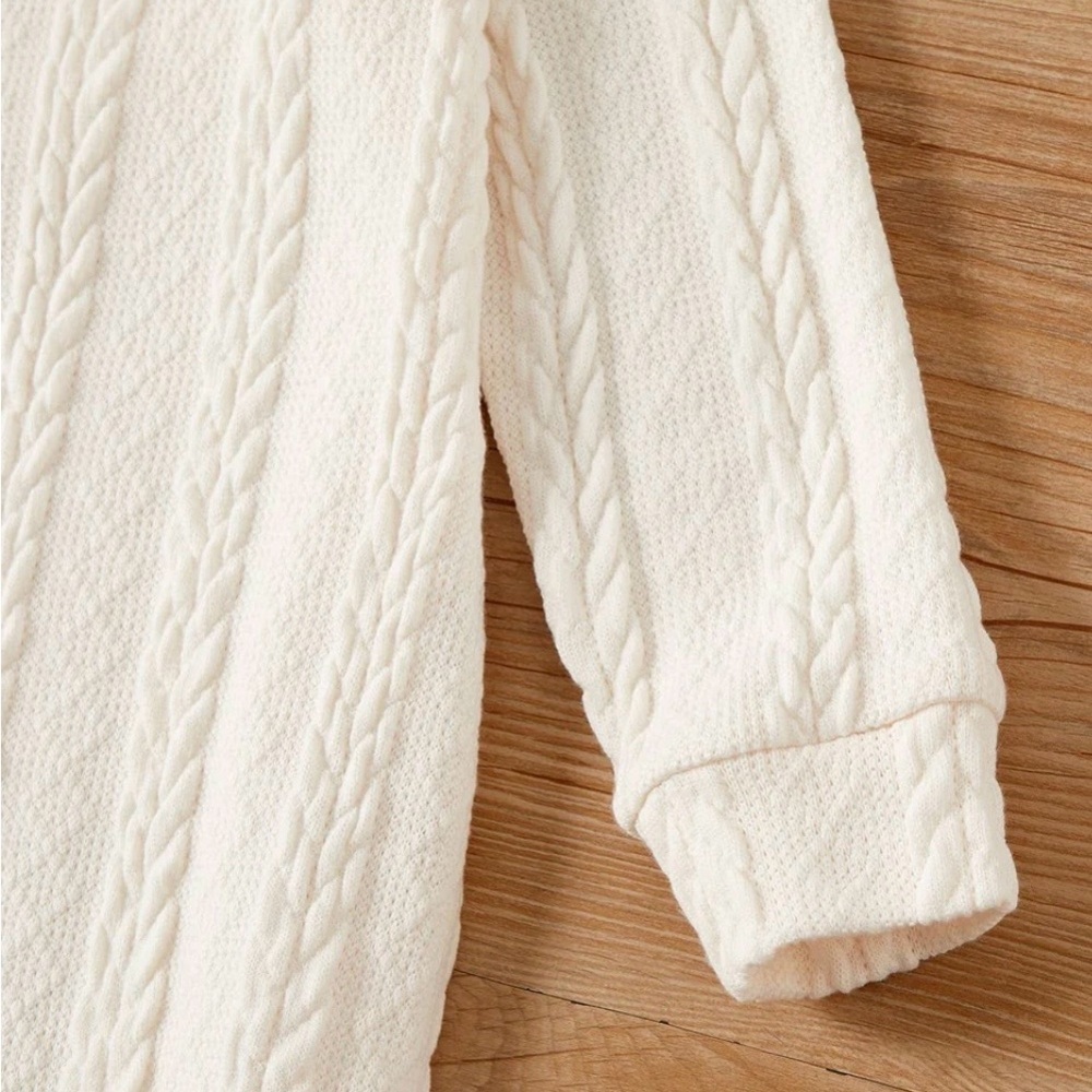 PatPat - NWT - Cream Cable-Knit Turtleneck Sweater Dress for Girls - Picture 5 of 7